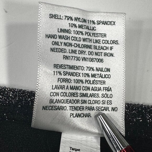 Wild Fable Women's Size XL 16 Swim Bikini Bottom Black Silver Metallic New - Picture 7 of 10